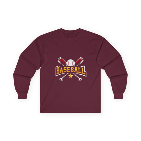 Baseball Themed Unisex Long Sleeve Tee - Perfect for Sports Fans